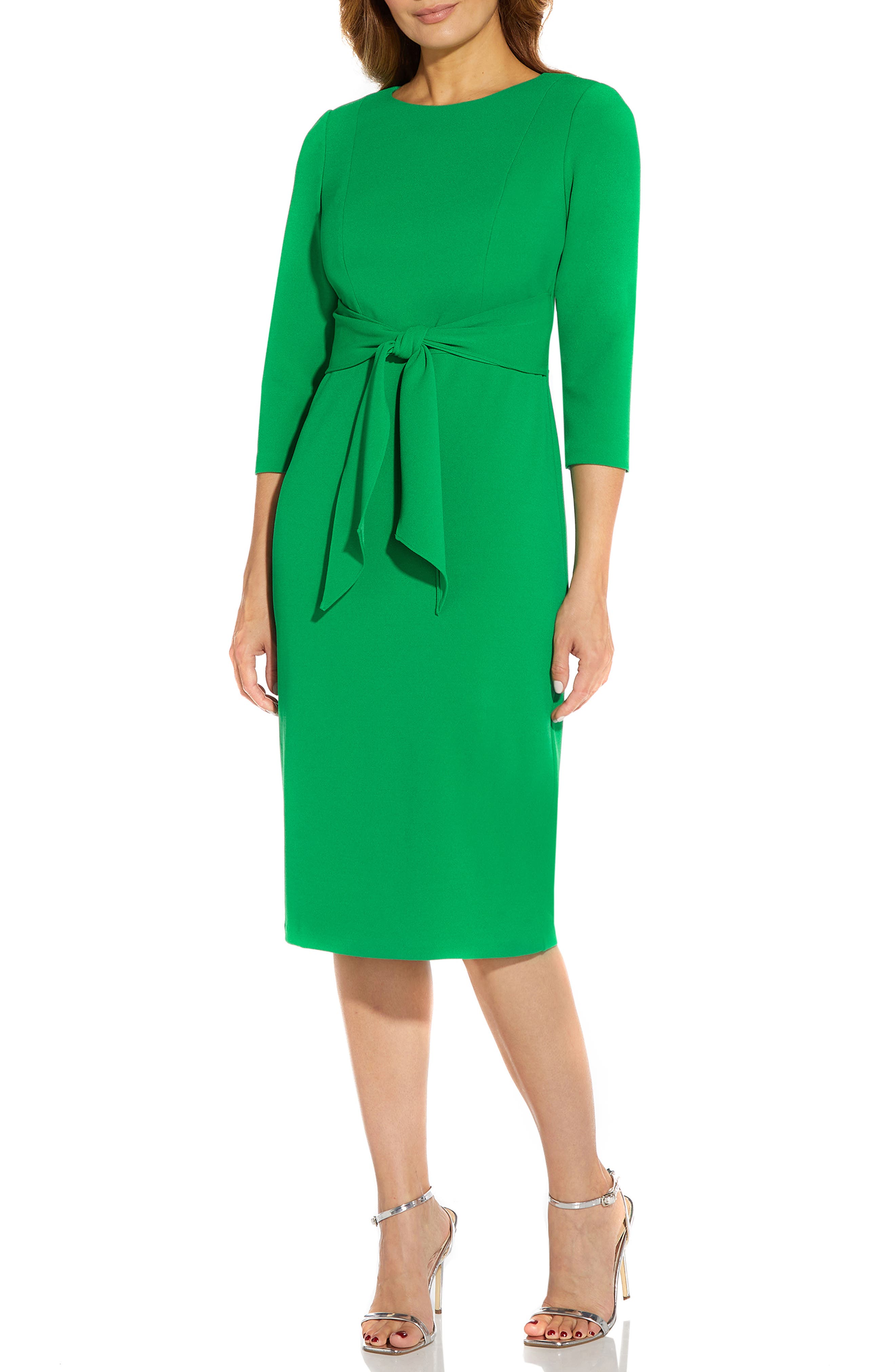 green sheath dress